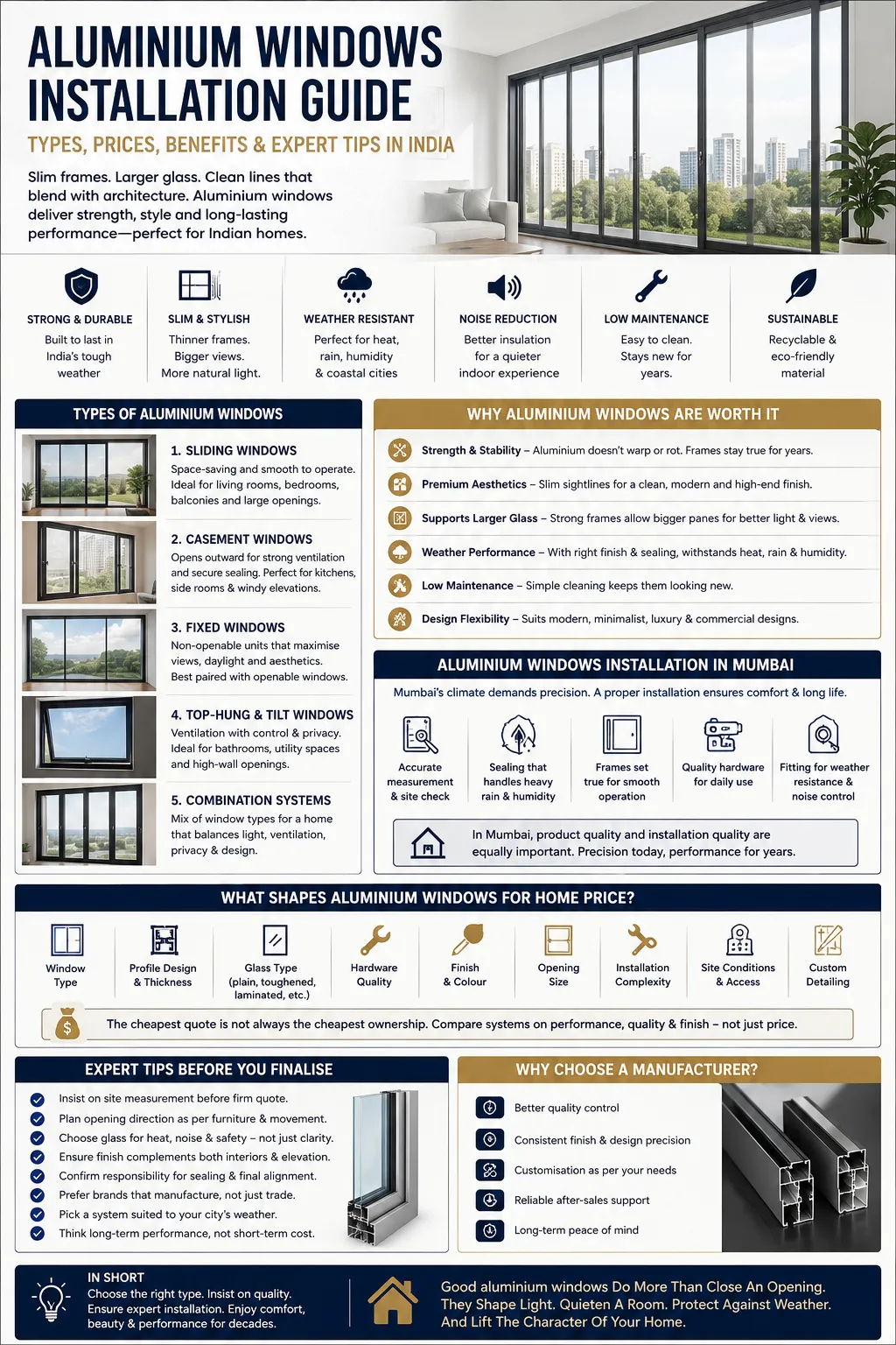 Aluminium Windows Installation in Mumbai or any other metro city in India - A practical guide